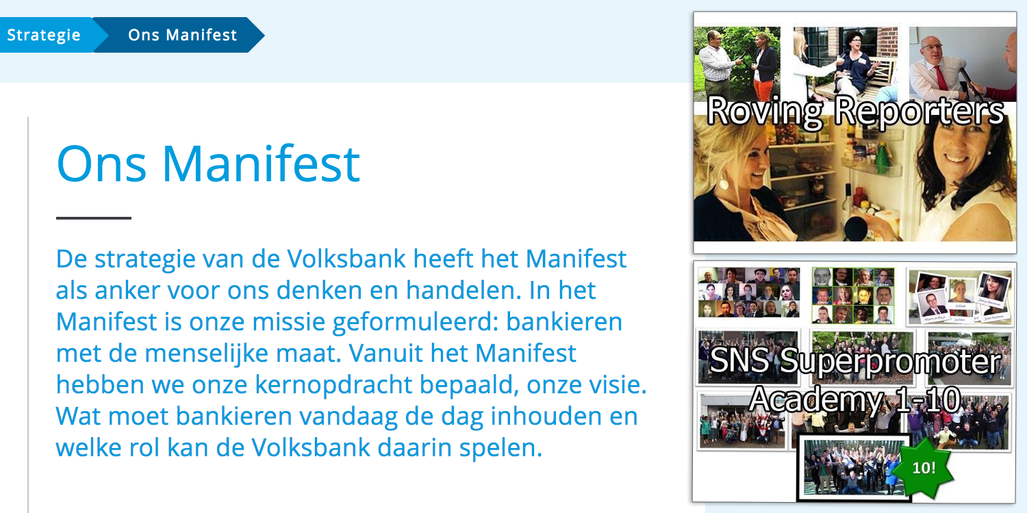 Manifest, de Volksbank, verandermanagement, strategische communicatie, verandercommunicatie, brand engagement, brand marketing